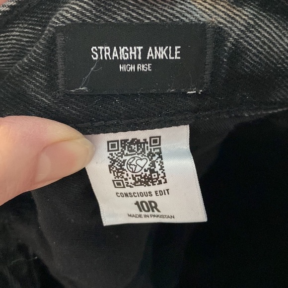 Express Black Straight Ankle High Rise Distressed - Picture 12 of 14